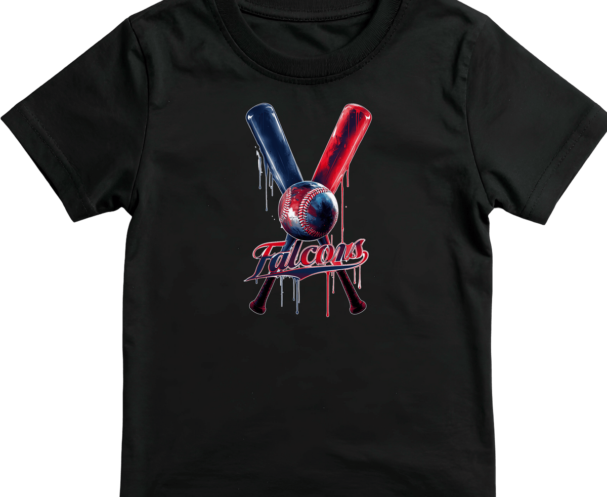 Falcons Baseball Drip T-Shirt – Adult & Kids