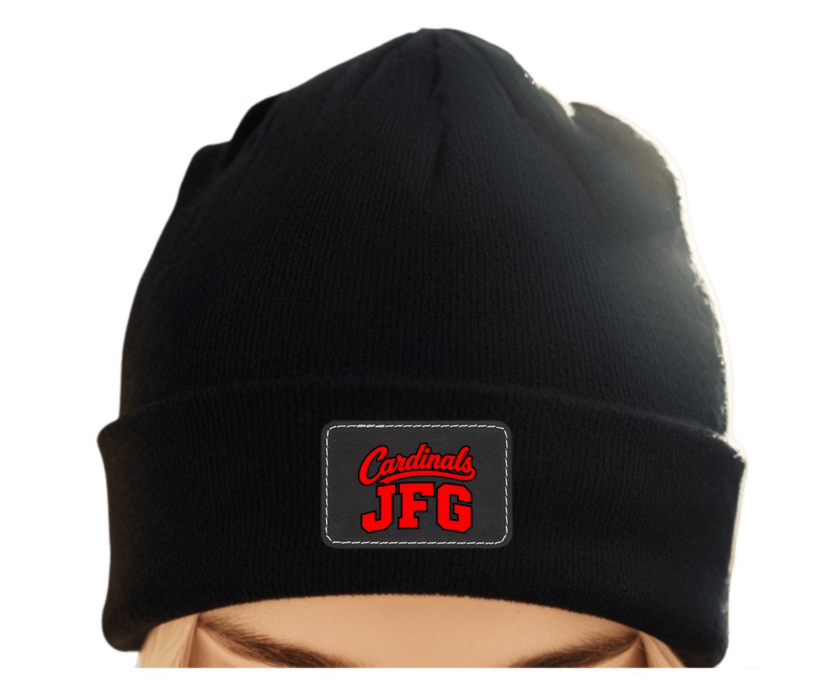 JFG Cardinals Script Cuffed Beanie – Black