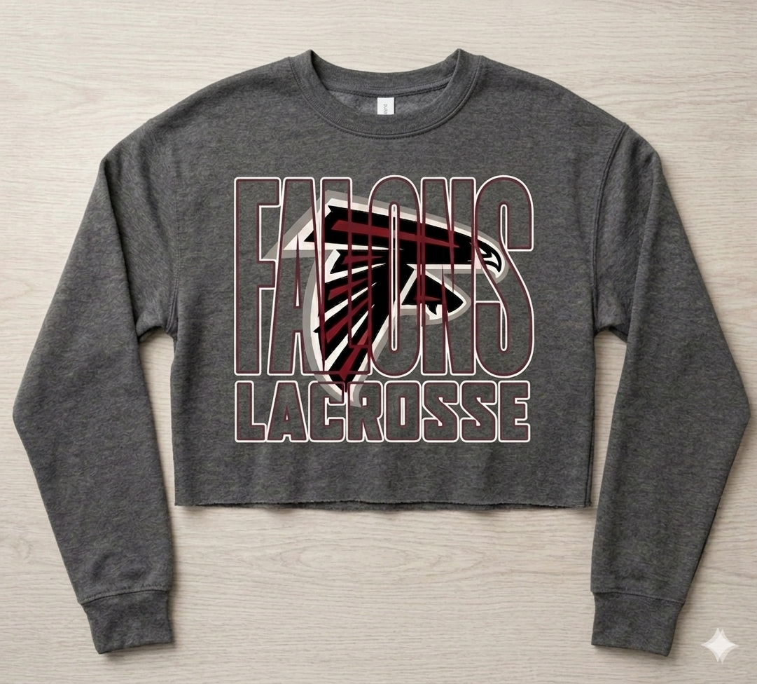 Big Falcons Logo Letters Cropped Crew Neck