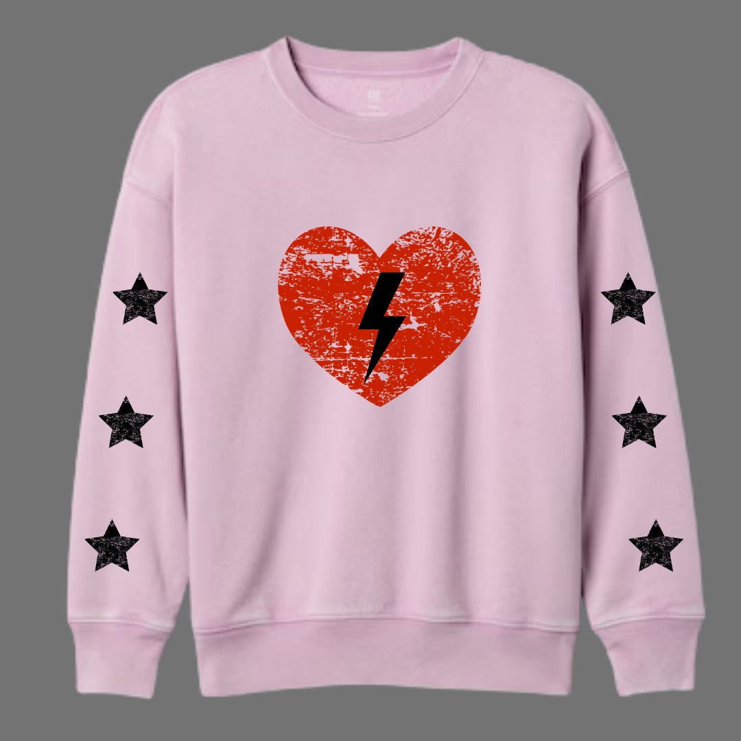 Distressed Lightning Bolt Heart