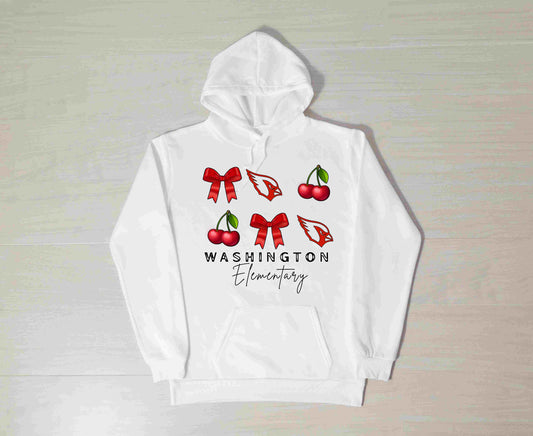 Washington School Cherries and Bows Hoodie