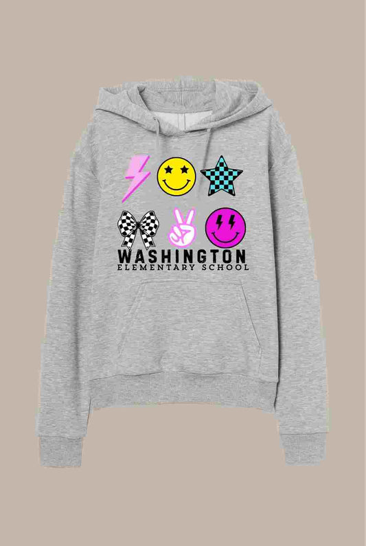 Washington School Smileys and Bows Hoodie