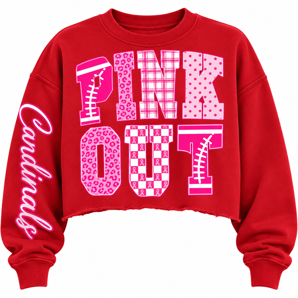 Pink Out Patchwork Crew Neck
