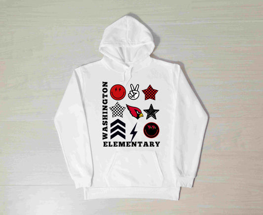 Washington School Stars and Smileys Hoodie