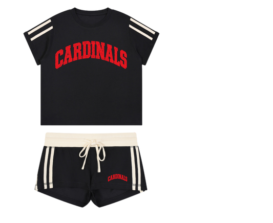 Cardinals Stripe T-Shirt & Shorts Set – Black