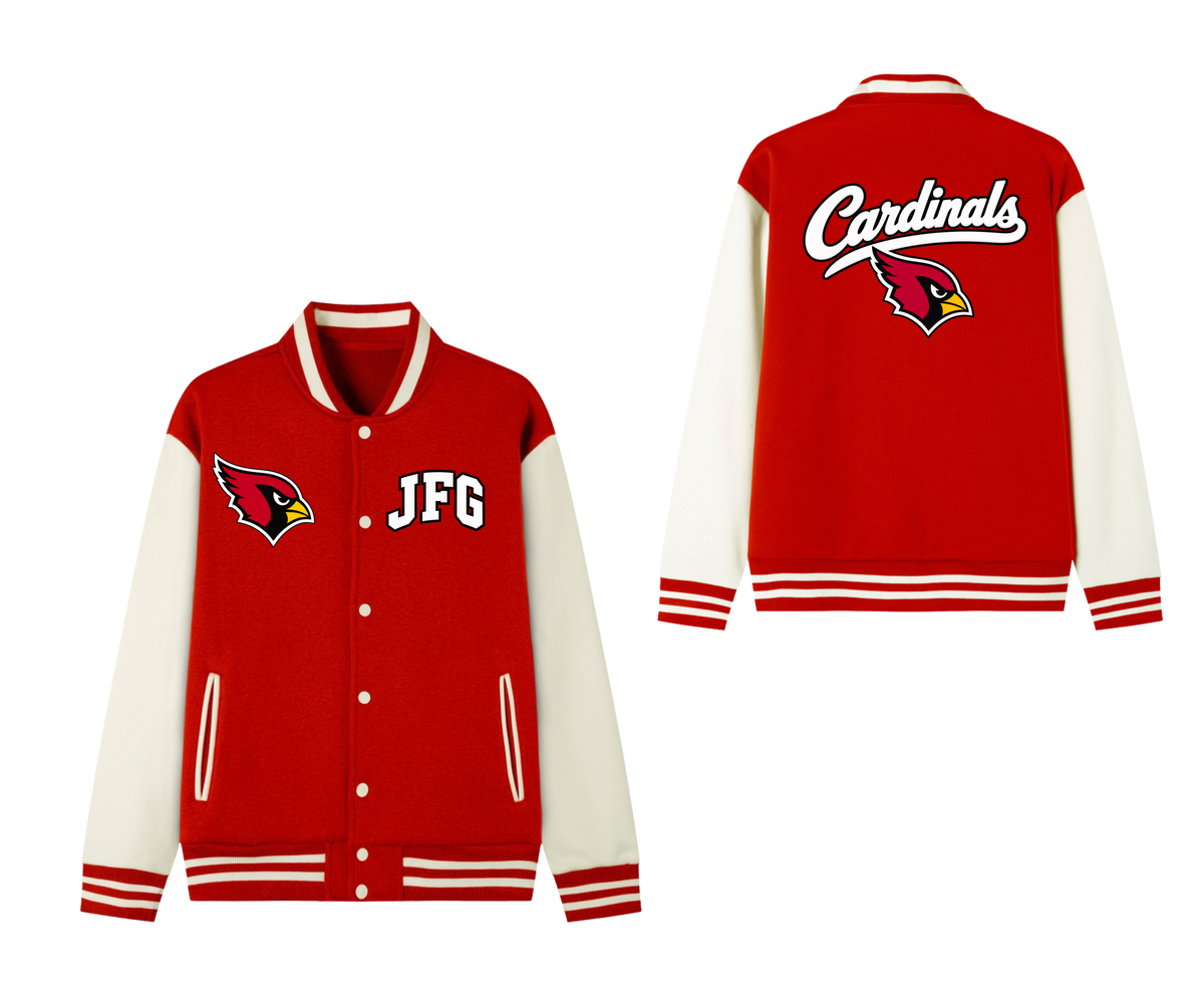 JFG Cardinals Varsity Jacket – Red & White