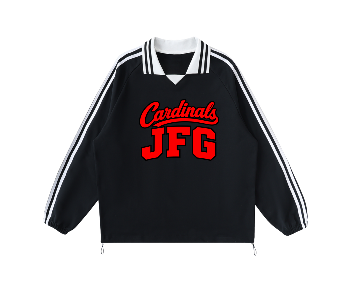 JFG Cardinals Collared Stripe Pullover – Black