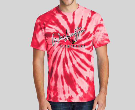Washington Elementary Script Design Tie-Dye T-Shirt