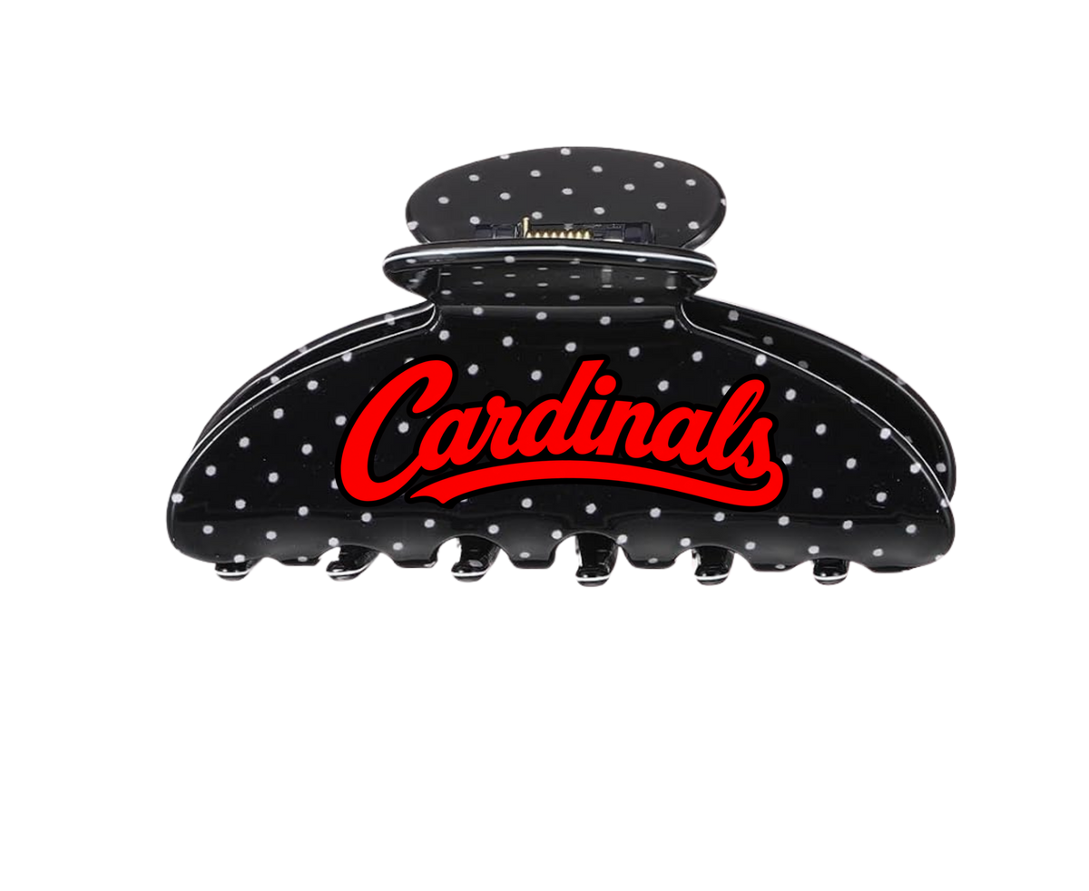 JFG Cardinals Polka Dot Claw Clip