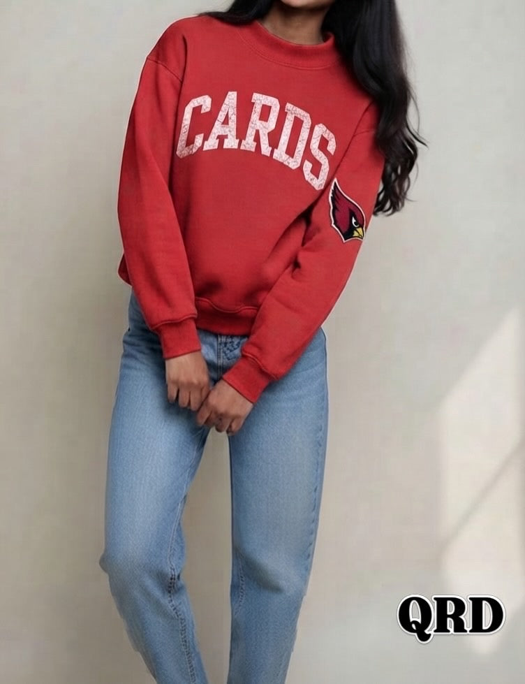 Cards Patches Crew Neck