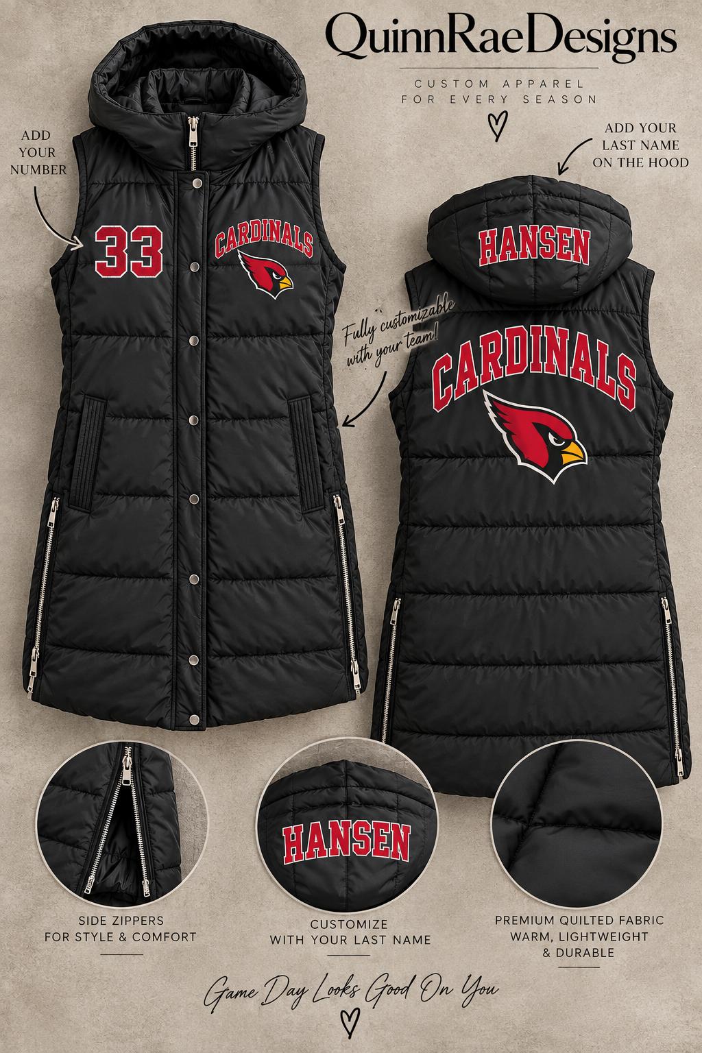 Cardinals  Long Vest