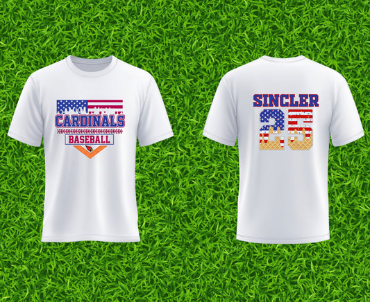 Cardinals American Flag Ice Cream Drip T Shirt