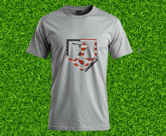 Cardinals American Flag Plate T shirt