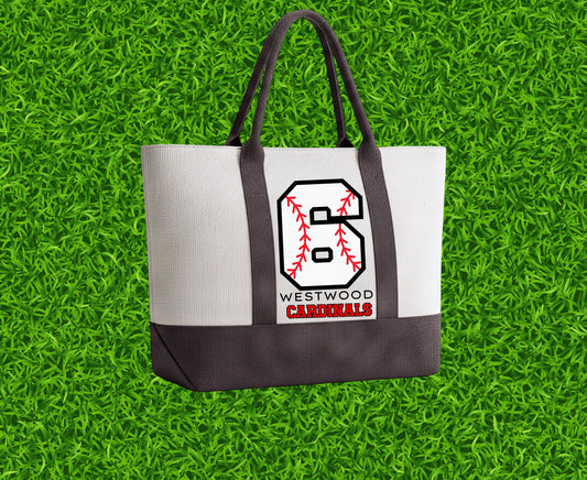 Westwood Cardinals Baseball Tote Bag