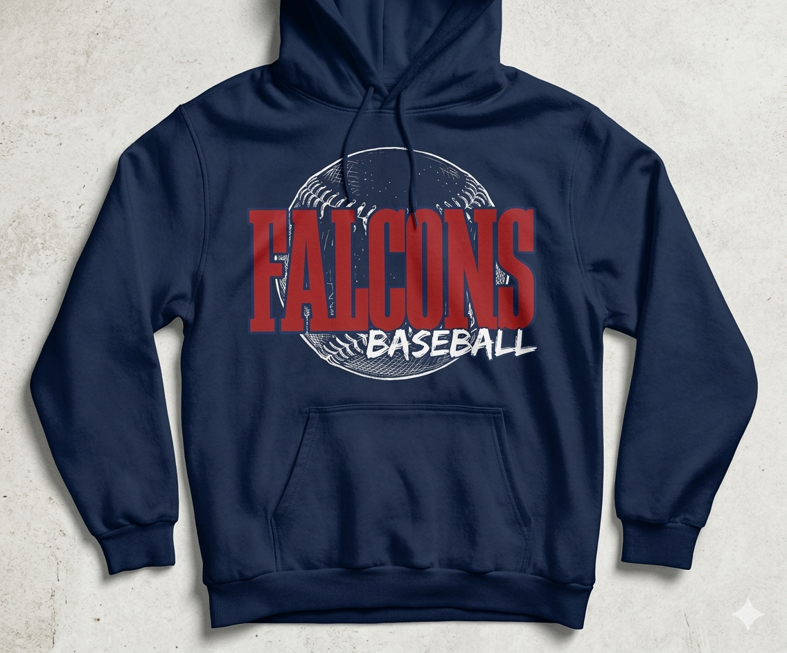 Falcons Bold Baseball Hoodie