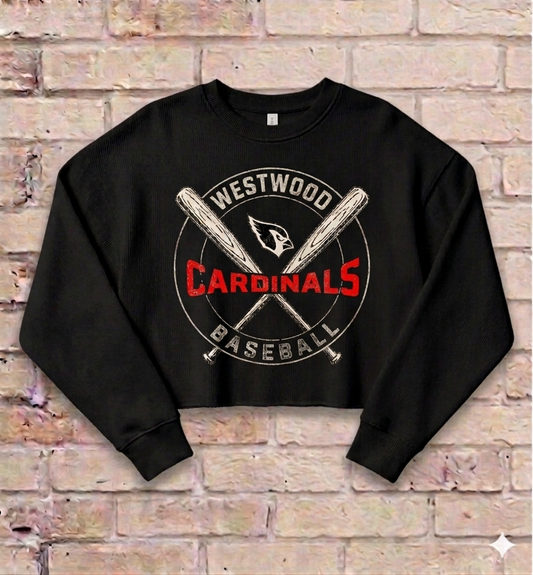 Cardinals Crossed Bats Cropped Crew Neck