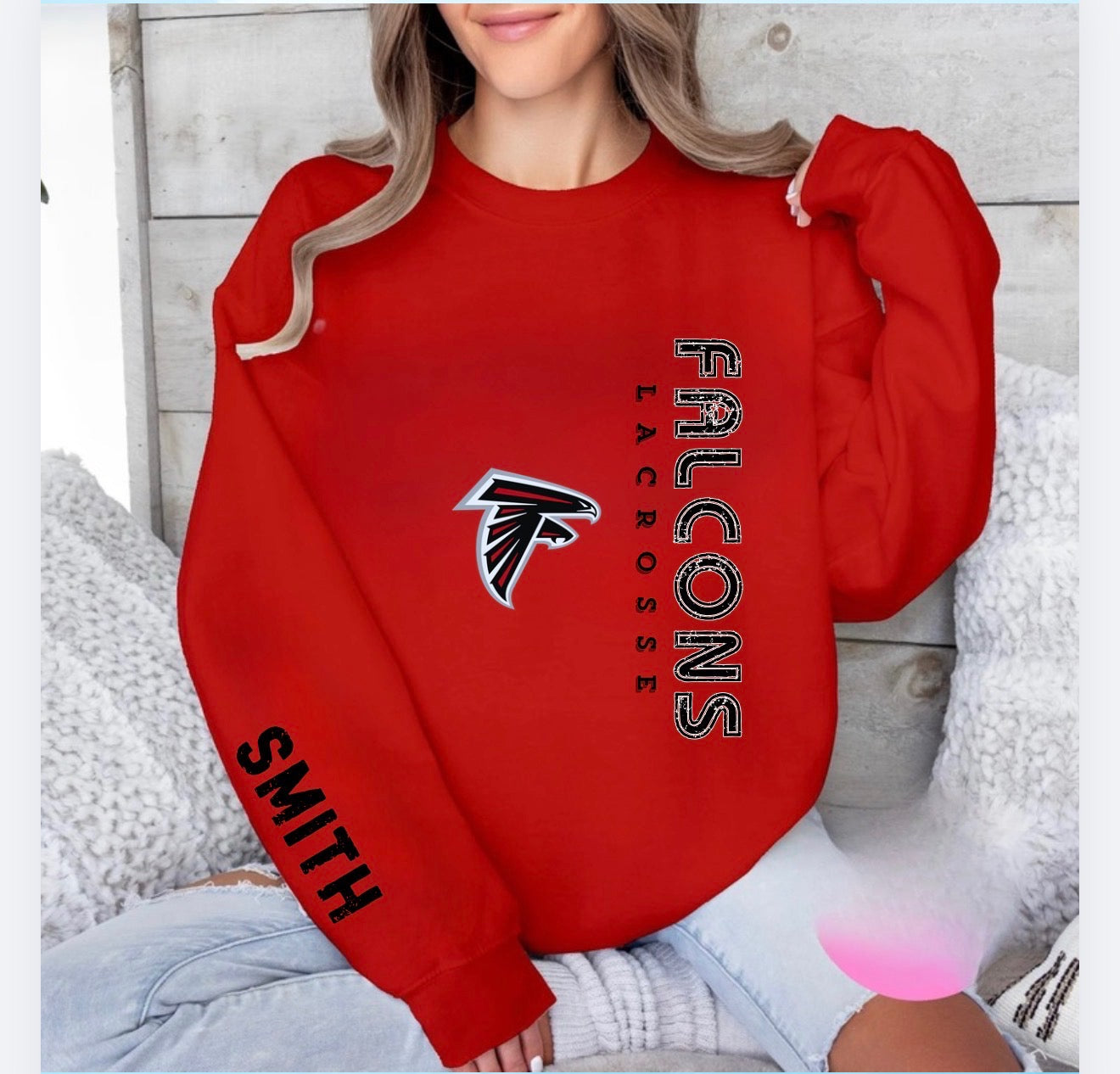 Falcons Lacrosse Vertical Crew Neck