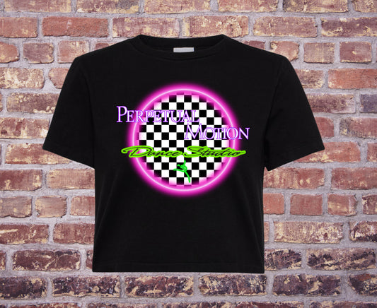 Perpetual Motion Dance Studio Neon Checkerboard T Shirt