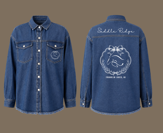 Saddle Ridge Riding Center Jean Shirt Lace Bow Design