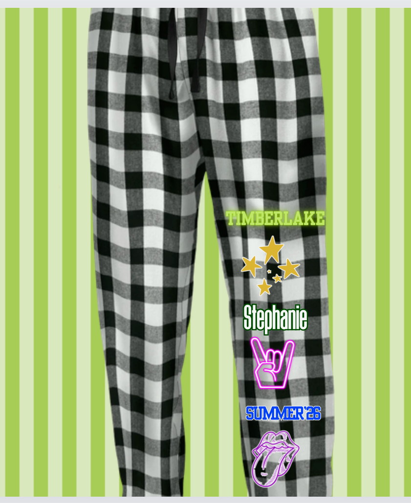 Camp Life Stacked Custom Pajama Pants