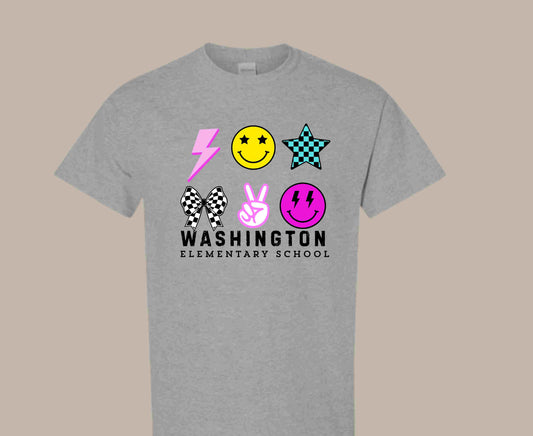 Washington Elementary Smileys and Bows T-Shirt