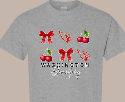 Washington Elementary  Cherries and Bows T-Shirt