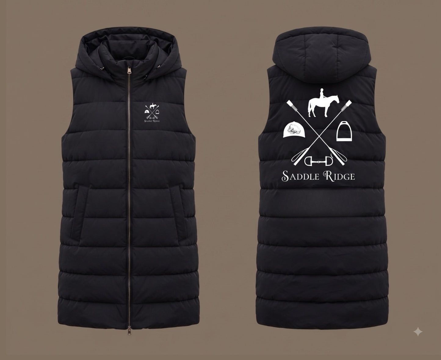 Saddle River Riding Center Crossed Crops Long Vest