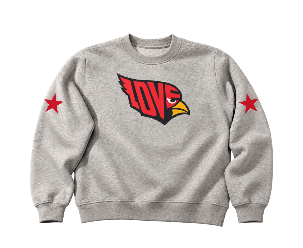 LOVE Cardinals Crewneck Sweatshirt – Heather Gray