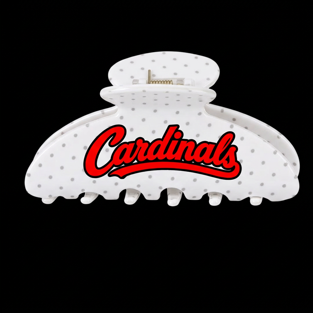 JFG Cardinals Polka Dot Claw Clip